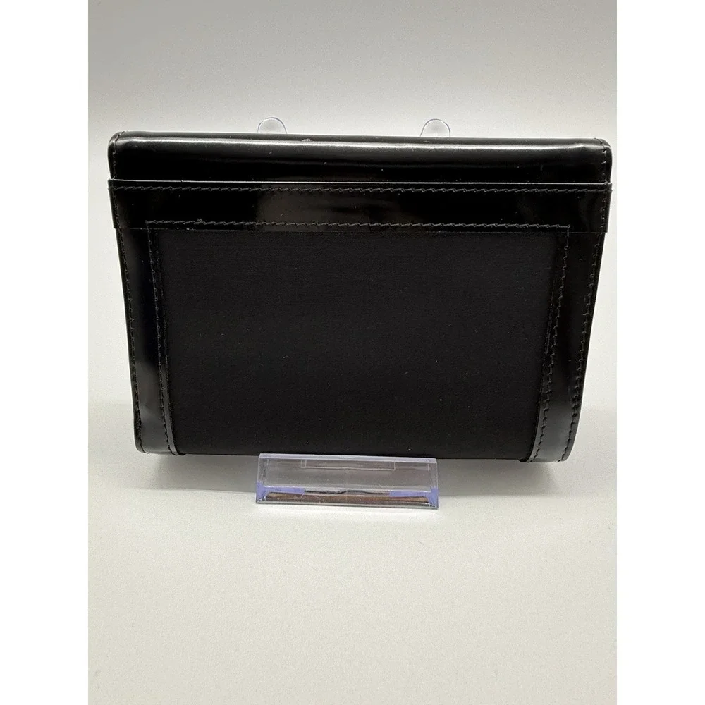 Lauren Ralph Lauren Black Nylon Patent Leather RLL Wallet Trifold Card Wallet‎